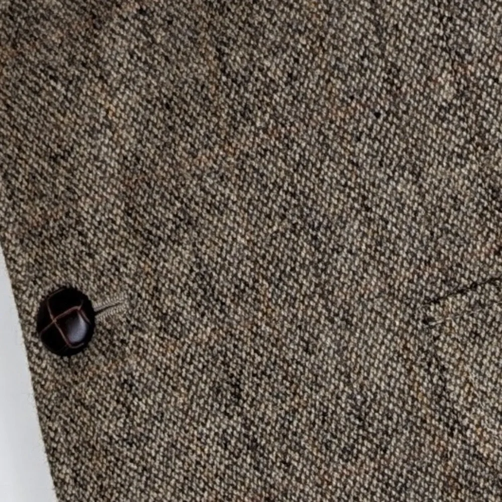 Nautica Options Wool Blazer Brown Herringbone Mens 44R Sport Coat‎ Jacket